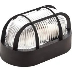 APLIQUE EXTERIOR OVAL NEGRO...