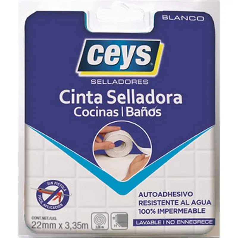 Compra CINTA SELLADORA PVC SELLACEYS 3,35 M X 22 MM BLANCO CEYS 505570 al mejor precio