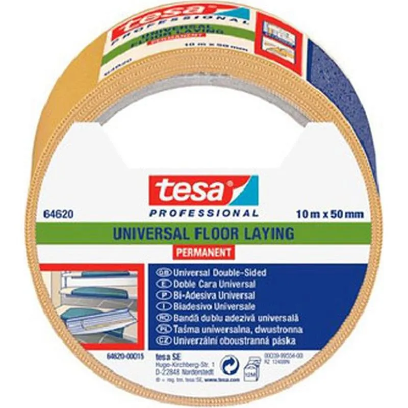Compra CINTA DOBLE CARA SUELOS PERMANENTE 10 M X 50 MM TESA TAPE 64620-00015-11 al mejor precio