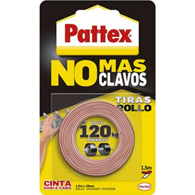 Compra CINTA DOBLE CARA NO MAS CLAVOS 1,5 M X 19 MM PATTEX 2847192 al mejor precio