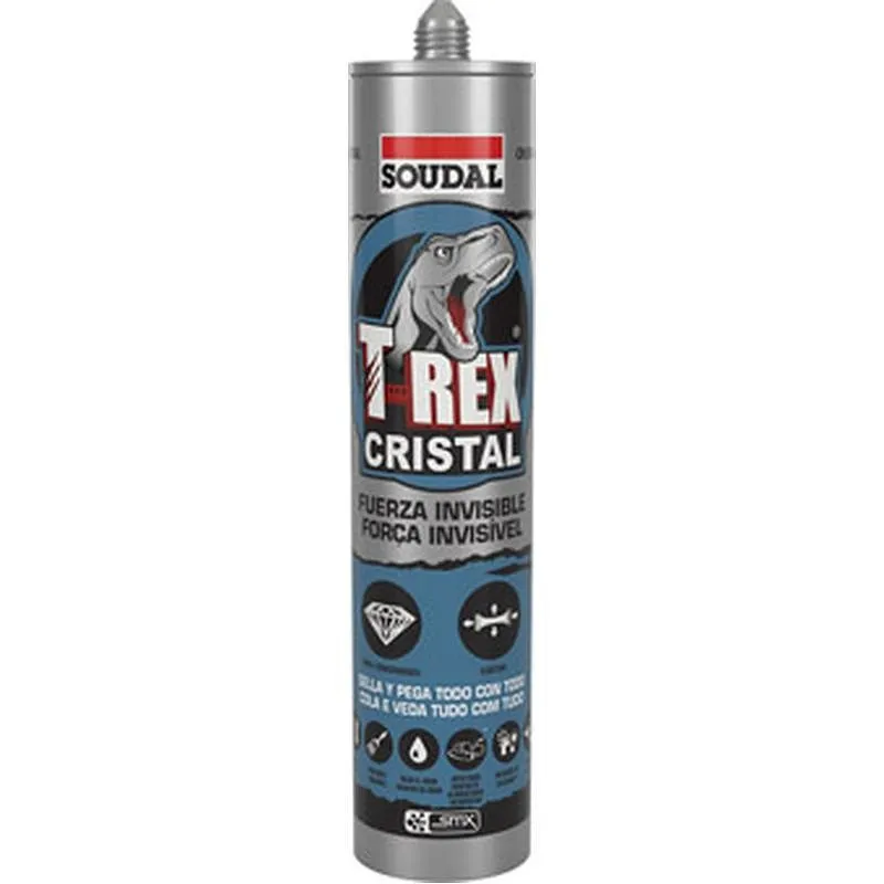 Compra ADHESIVO MONTAJE SELLADOR T-REX CRISTAL 290 ML TRANSPARENTE SOUDAL 118694 al mejor precio