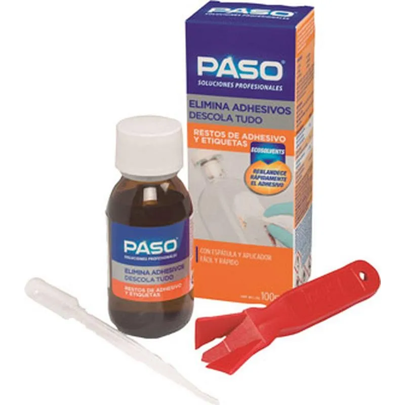 Compra ELIMINA ADHESIVO CON ESPATULA PROFESIONAL 100 ML PASO 703114 al mejor precio