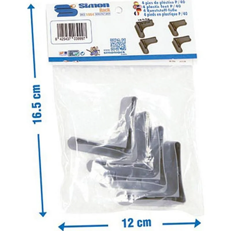 Compra PIE ANGULO ESTANTERIA BLANCO P/40 40 X 40 MM 4 UNIDADES SIMONRACK 90130000003 al mejor precio