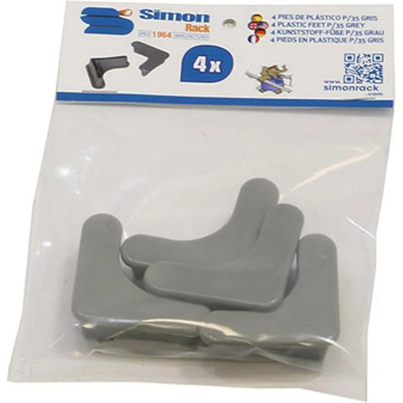 Compra PIE ANGULO ESTANTERIA GRIS P/35 35 X 35 MM 4 UNIDADES SIMONRACK 90130000002 al mejor precio
