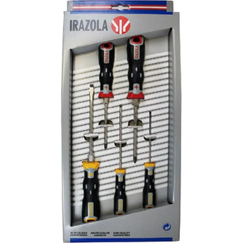 Compra DESTORNILLADOR TEKNO PLUS, JUEGO 5 PIEZAS 3 PUNTA PLANA Y 2 PUNTA POZIDRIV IRAZOLA 202.002 al mejor precio