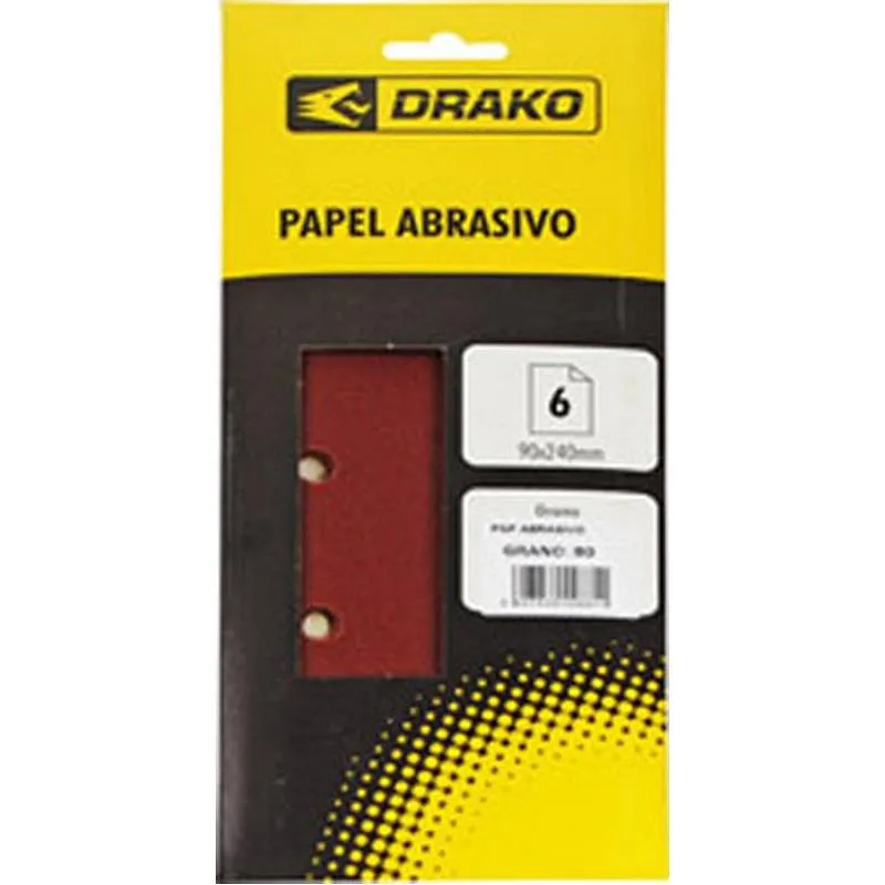 Compra HOJA LIJA RECTANGULAR 6 UDS GRANO 80 DRAKO 404CO09 al mejor precio