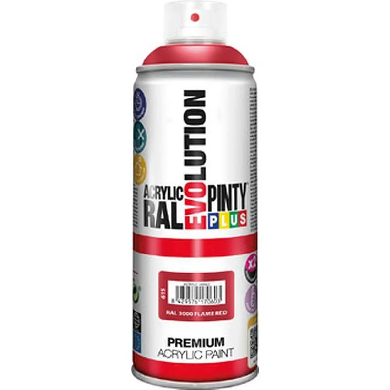 Compra PINTURA SPRAY ACRILICA EVOLUTION BRILLO 520 CC RAL 3000 ROJO VIVO PINTYPLUS 615 al mejor precio