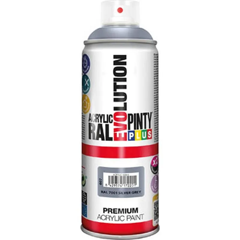 Compra PINTURA SPRAY ACRILICA EVOLUTION BRILLO 520 CC RAL 7001 GRIS PLATA PINTYPLUS 607 al mejor precio