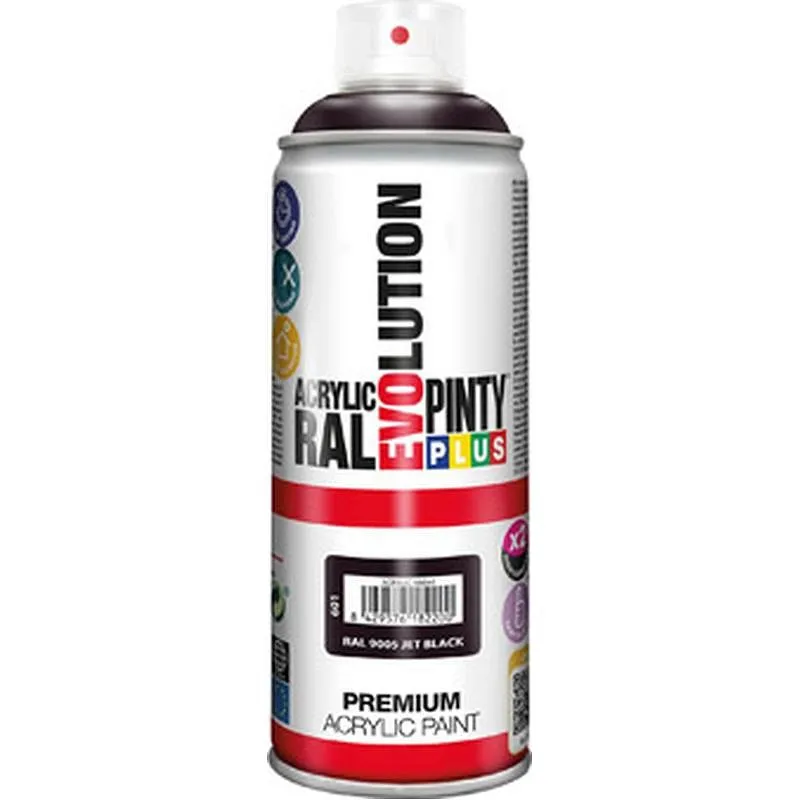 Compra PINTURA SPRAY ACRILICA EVOLUTION BRILLO 520 CC RAL 9005 NEGRO INTENSO PINTYPLUS 601 al mejor precio