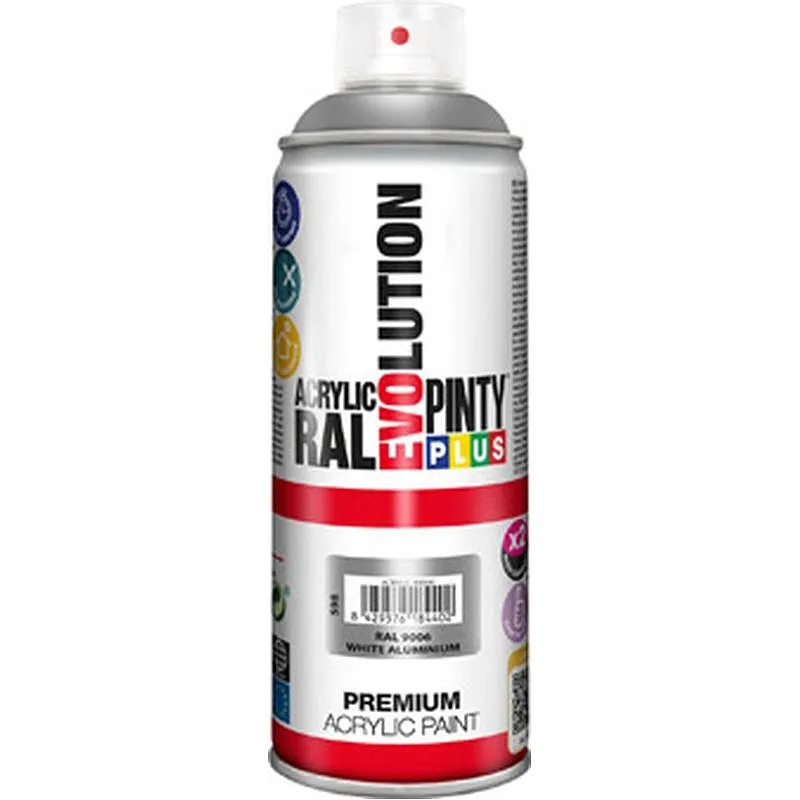 Compra PINTURA SPRAY ACRILICA EVOLUTION BRILLO 520 CC RAL 9006 ALUMINIO BLANCO PINTYPLUS 598 al mejor precio