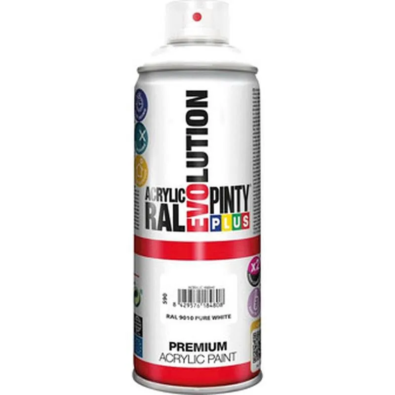 Compra PINTURA SPRAY ACRILICA EVOLUTION BRILLO 520 CC RAL 9010 BLANCO PURO PINTYPLUS 590 al mejor precio