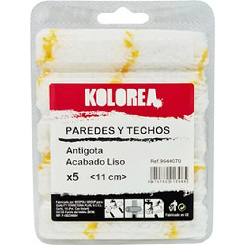 Compra MINI RODILLO RECAMBIO ANTIGOTA PAREDES Y TECHOS 11 CM X diametro16 MM (5 UDS) KOLOREA 9644070 al mejor precio