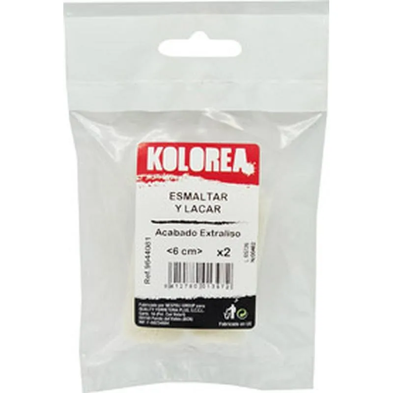 Compra MINI RODILLO RECAMBIO VELOUR LACAR/ ESMALTAR 6 CM X diametro16 MM (2 UDS) KOLOREA 9644081 al mejor precio