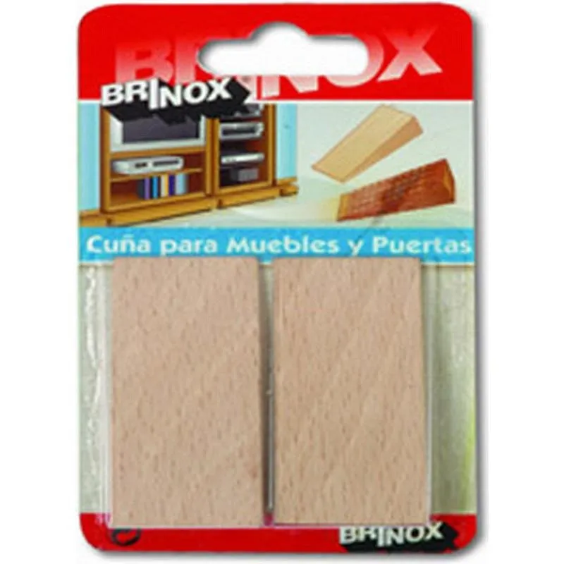 Compra CUÑA MADERA HAYA NATURAL 2 UDS 66 X 30 X 15 MM BRINOX B78610H al mejor precio