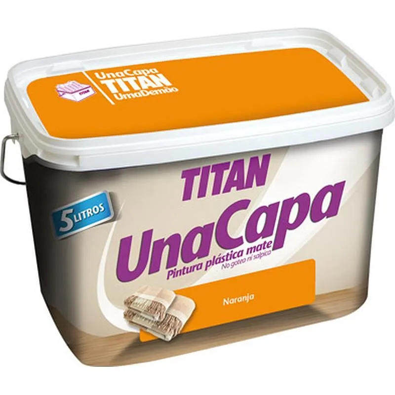 Compra PINTURA PLASTICA UNA CAPA MATE 2,5 L NARANJA TITAN 69630026/5806794 al mejor precio