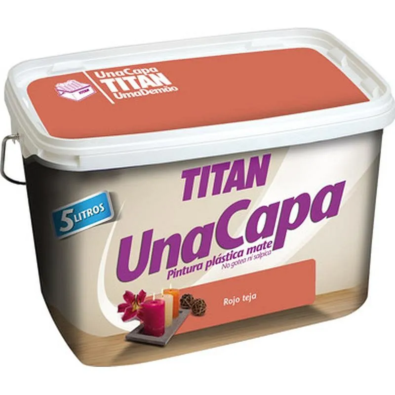 Compra PINTURA PLASTICA UNA CAPA MATE 2,5 L ROJO TEJA TITAN 69639026/5806874 al mejor precio