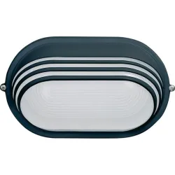 APLIQUE EXTERIOR OVAL NEGRO...