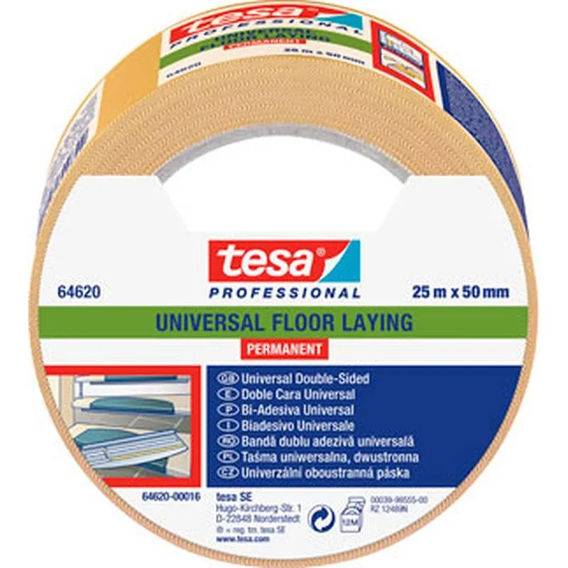 Compra CINTA DOBLE CARA SUELOS PERMANENTE 25 M X 50 MM TESA TAPE 64620-00016-11 al mejor precio