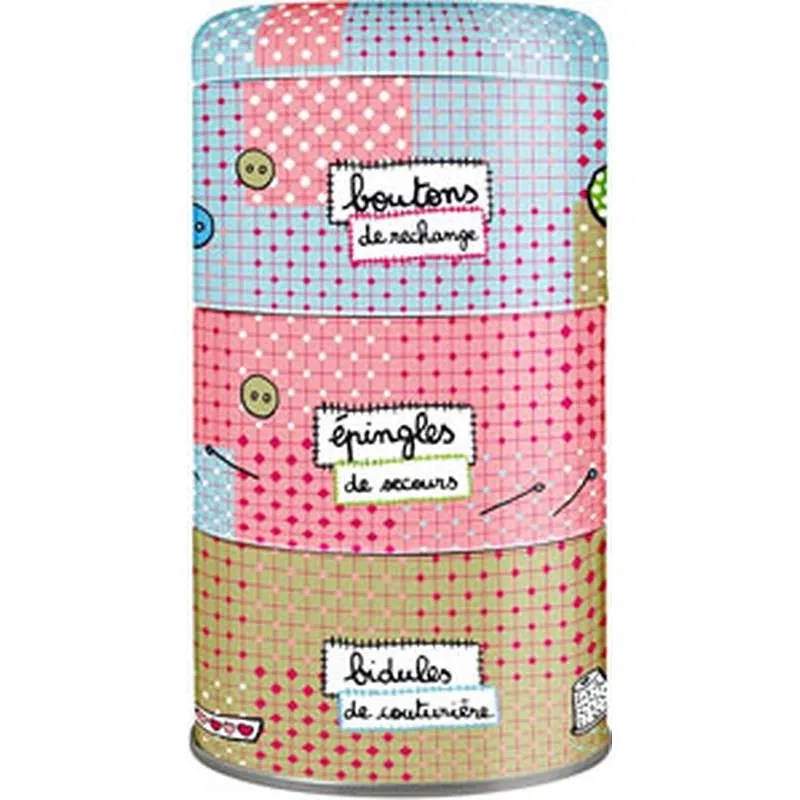 Compra MINI CAJA COSTURA METALICA APILABLE diametro 8 CM X 15 CM DERRIERE LA PORTE P005-M021745 al mejor precio