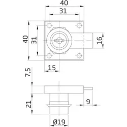 Compra CERRADURA MUEBLE SOBREPONER MODELO 1A 40 MM NIQUEL AMIG 19496 al mejor precio