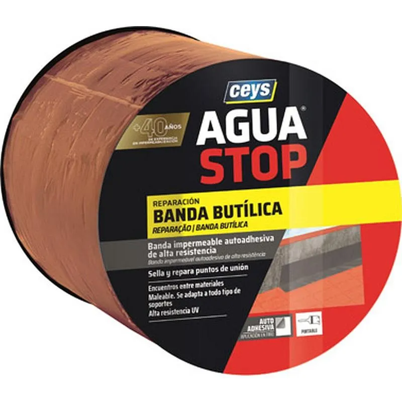 Compra BANDA BUTILICA IMPERMEABLE AGUASTOP 10 M X 15 CM TEJA CEYS 901003 al mejor precio