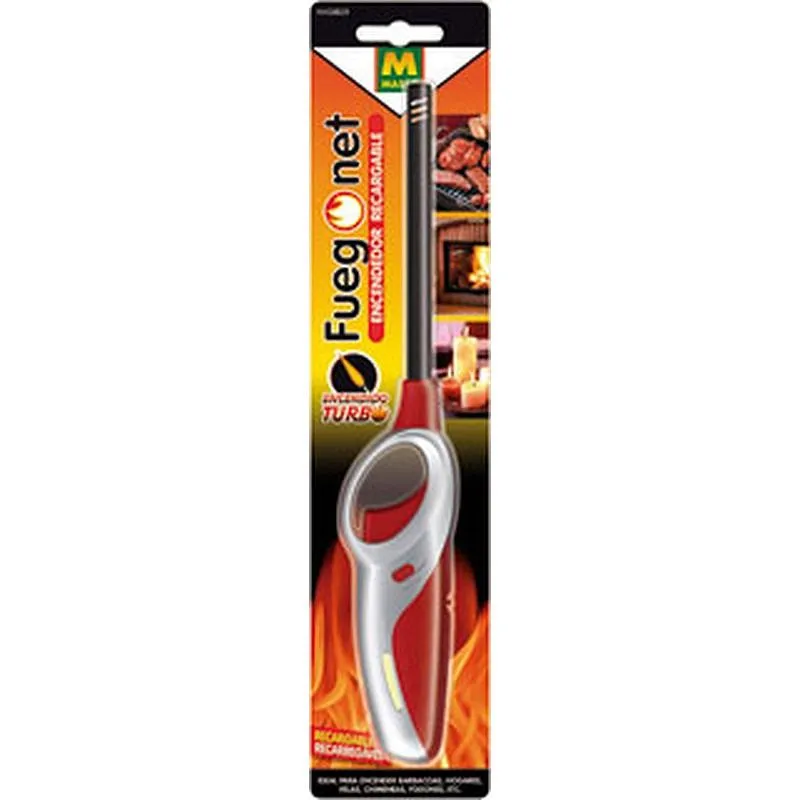 Compra ENCENDEDOR RECARGABLE TURBO EFECTO SOPLADOR FUEGONET 231246 al mejor precio