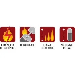 Compra ENCENDEDOR RECARGABLE TURBO EFECTO SOPLADOR FUEGONET 231246 al mejor precio