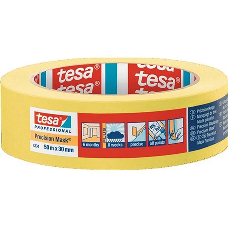Compra CINTA DE PINTOR INTERIOR PRECISION MASK AMARILLA 50 M X 30 MM TESA TAPE 04334-00002-00 al mejor precio