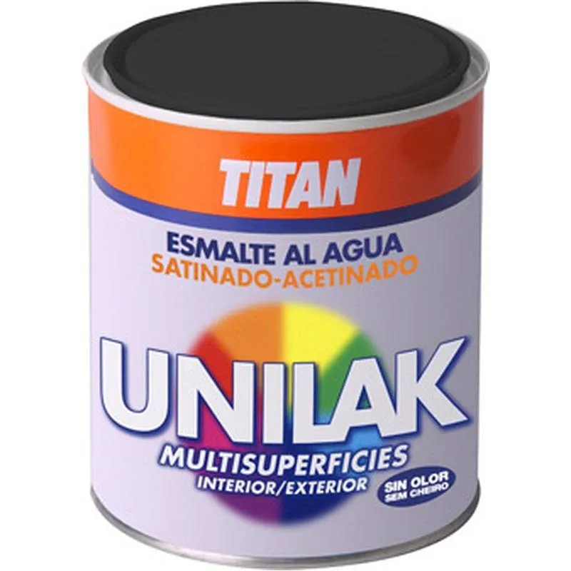 Compra ESMALTE AL AGUA UNILAK SATINADO 750 ML NEGRO TITAN 03F140134/5727956 al mejor precio