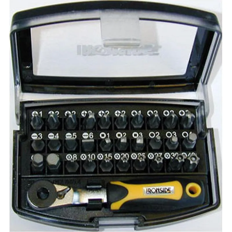 Compra PUNTA ATORNILLAR + CARRACA REVERSIBLE MINI SET DE 31 PIEZAS IRONSIDE 244000 al mejor precio