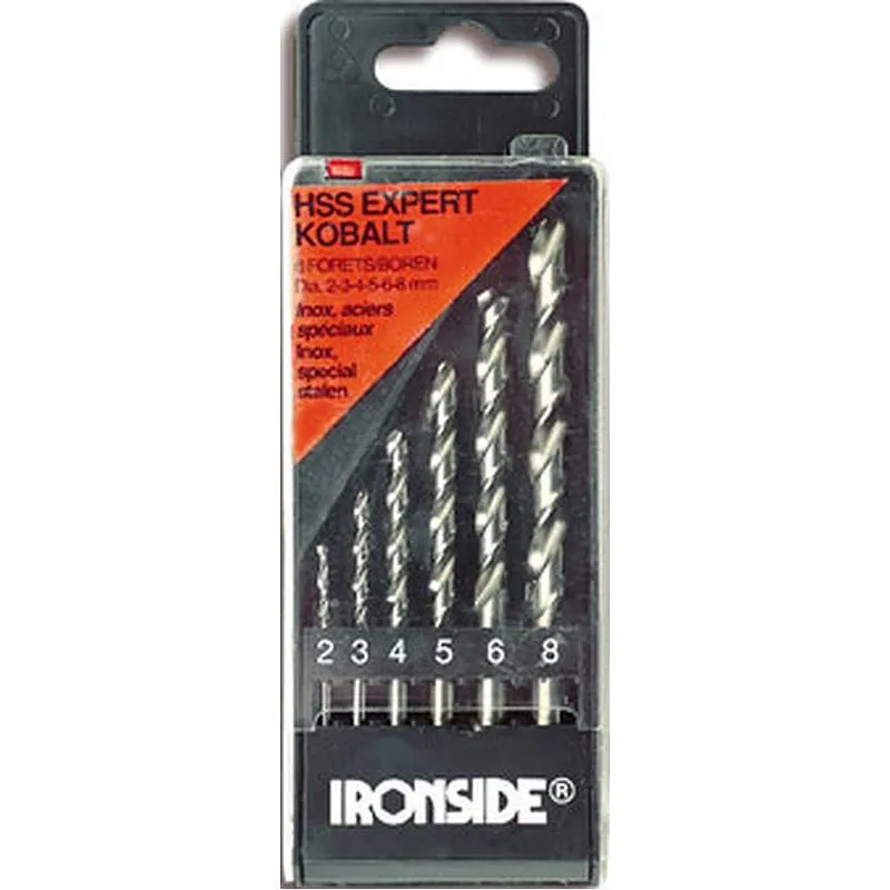 Compra BROCA PARA METAL HSS COBALTO JUEGO 6 PIEZAS diametro 2-3-4-5-6-8 IRONSIDE 230395 al mejor precio