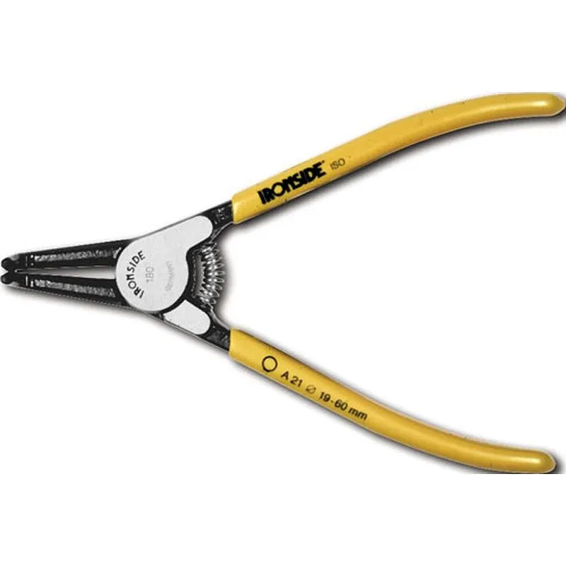 Compra ALICATE PARA ARANDELAS EXTERIORES PUNTA CURVA 90º 125 MM A11 diametro 10 - 25 MM MANGO DE PVC IRONSIDE 121111 al mejor precio