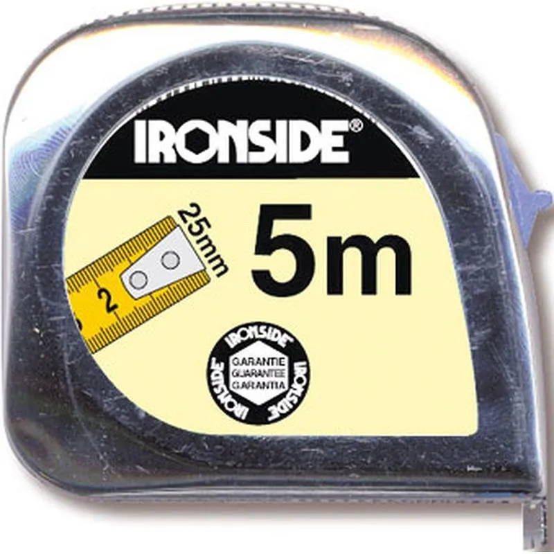 Compra FLEXOMETRO ABS/CROMO CON FRENO 5 M X 25 MM IRONSIDE 150206 al mejor precio