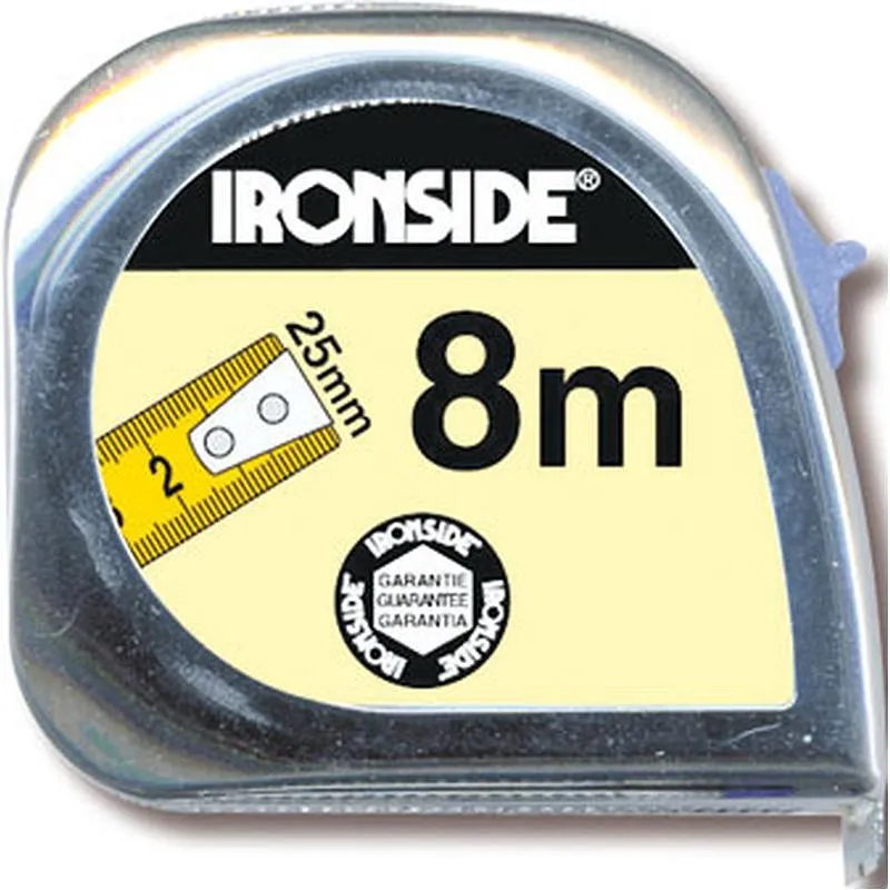 Compra FLEXOMETRO ABS/CROMO CON FRENO 8 M X 25 MM IRONSIDE 150207 al mejor precio