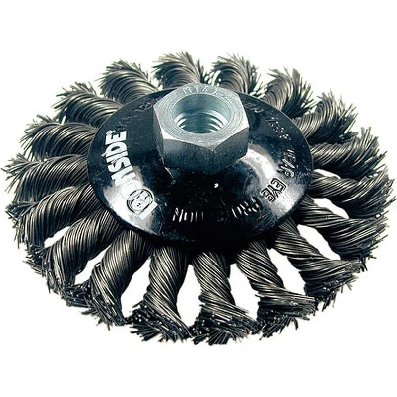 Compra CEPILLO CIRCULAR CONICO PUA TRENZADA ACERO M14 diametro 100 X 13/0.50 IRONSIDE 243003 al mejor precio