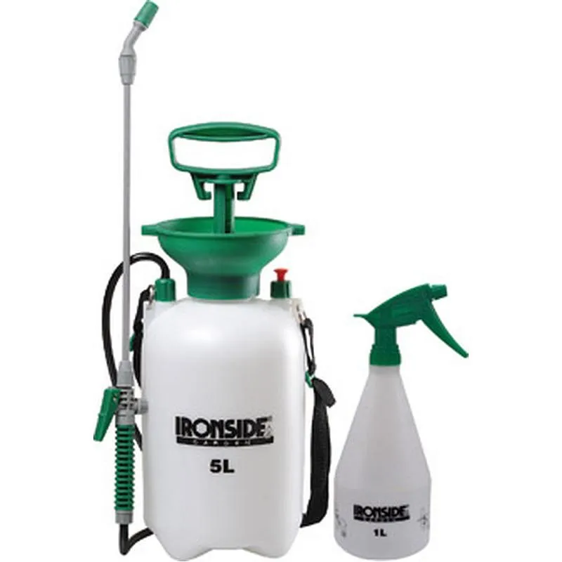 Compra PULVERIZADOR PRESION PREVIA 5 L + 1 L MANUAL IRONSIDE GARDEN 526022 al mejor precio