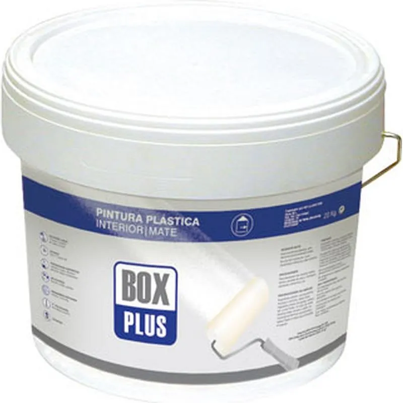 Compra PINTURA PLASTICA INTERIOR MATE 12 KG BLANCO BOX PLUS 06005 al mejor precio