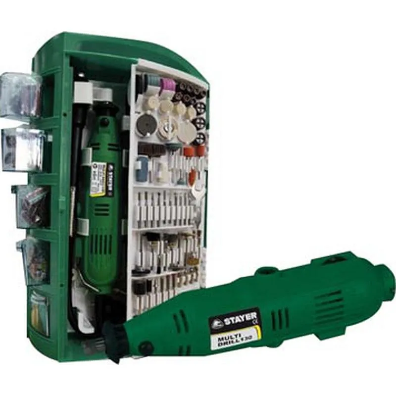 Compra MULTIHERRAMIENTA CON CABLE MULTIDRILL 130 W + 200 ACCESORIOS STAYER 1.651 al mejor precio