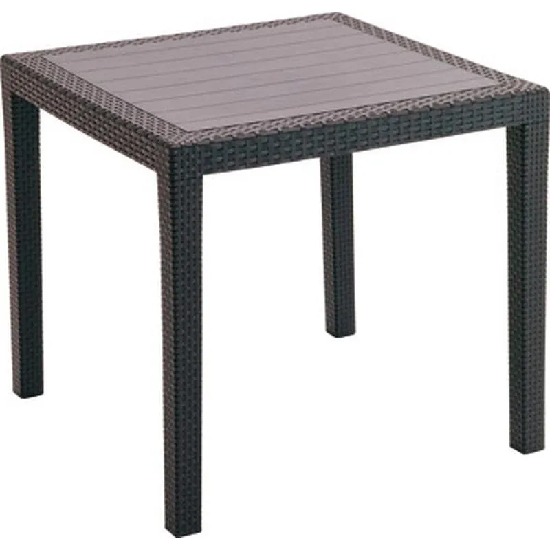 Compra MESA RESINA RATAN ANTRACITA KING 80 X 80 CM PROGARDEN KING RATAN al mejor precio