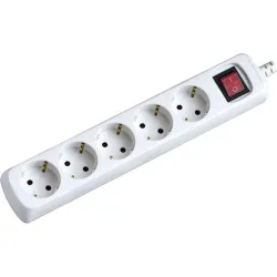 Compra BASE MULTIPLE ECO CON INTERRUPTOR BLANCA 5 TOMAS 1,5 MT FAMATEL 9/705 al mejor precio