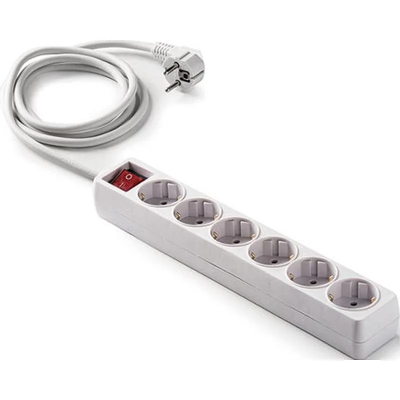 Compra BASE MULTIPLE ECO CON INTERRUPTOR BLANCA 6 TOMAS 1,5 MT FAMATEL 9/706 al mejor precio