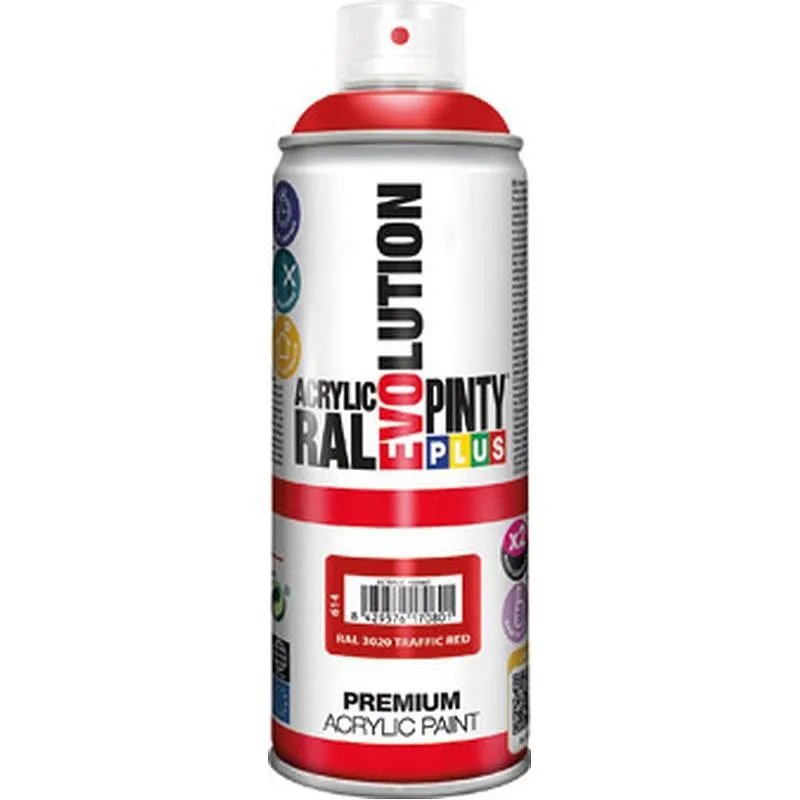 Compra PINTURA SPRAY ACRILICA EVOLUTION BRILLO 520 CC RAL 3020 ROJO TRAFICO PINTYPLUS 614 al mejor precio