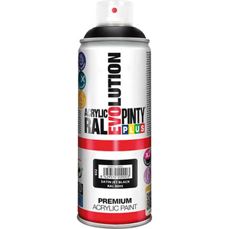 Compra PINTURA SPRAY ACRILICA EVOLUTION SATINADO 520 CC RAL 9005 NEGRO INTENSO PINTYPLUS 632 al mejor precio