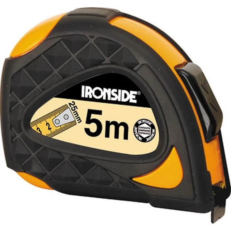 Compra FLEXOMETRO ANTI CHOQUE CON AUTO FRENO 5 M X 25 MM CINTA IMPRESA A DOS CARAS IRONSIDE 100274 al mejor precio