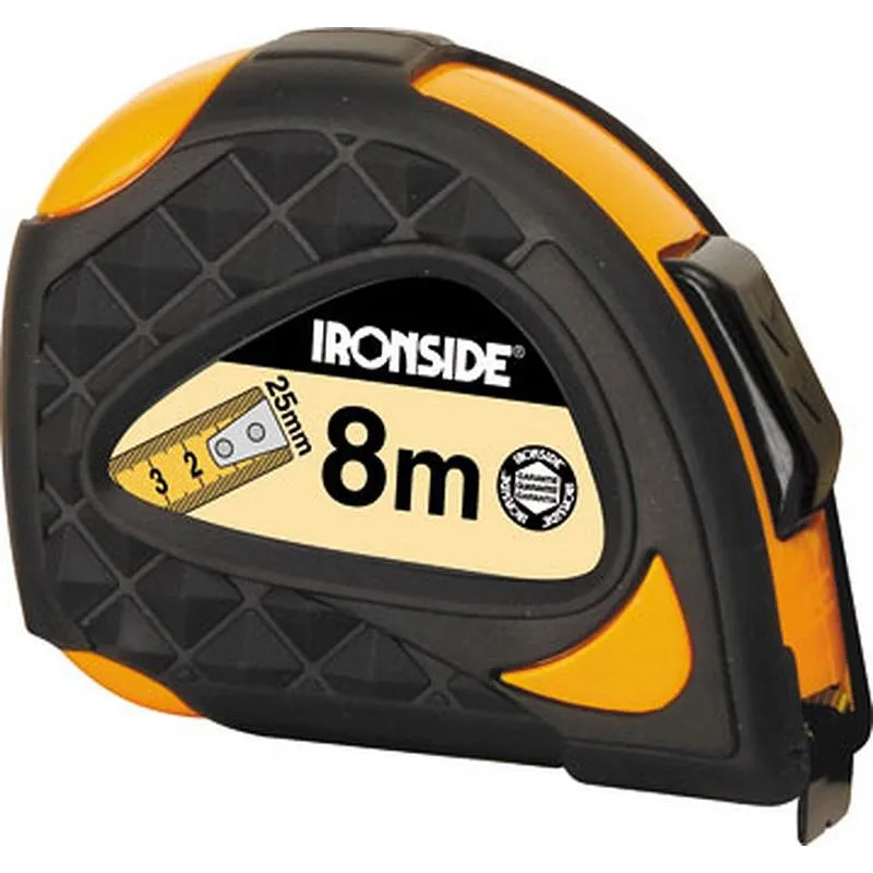 Compra FLEXOMETRO ANTI CHOQUE CON AUTO FRENO 8 M X 25 MM CINTA IMPRESA A DOS CARAS IRONSIDE 100275 al mejor precio