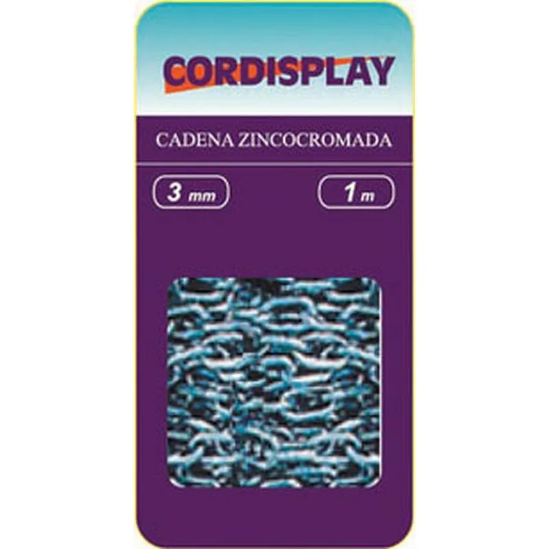 Compra CADENA OVALADA ZINCOCROMADA 4.0 MM 1 MT CORDISPLAY 845035 al mejor precio