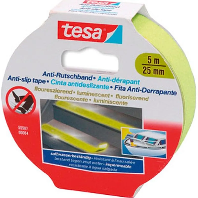 Compra CINTA ANTIDESLIZANTE ANTI-SLIP 5 M X 25 MM FLUORESCENTE TESA TAPE 55580-00001-11 al mejor precio