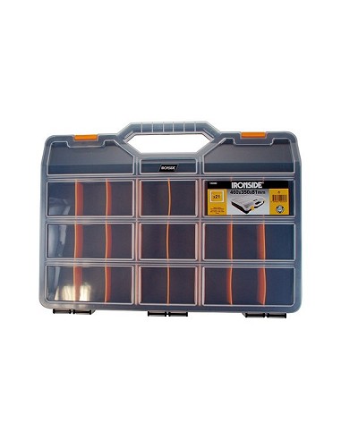 Compra Clasificador maleta polipropileno negro 460 x 350 x 81 mm 21 compartimientos IRONSIDE 100582 al mejor precio