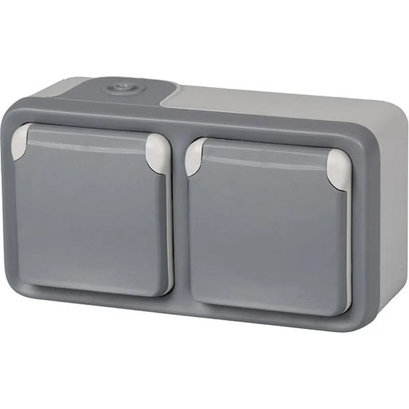 Compra BASE SCHUKO SUPERFICIE DOBLE GRIS IP55 PLEXO LEGRAND 191505 al mejor precio