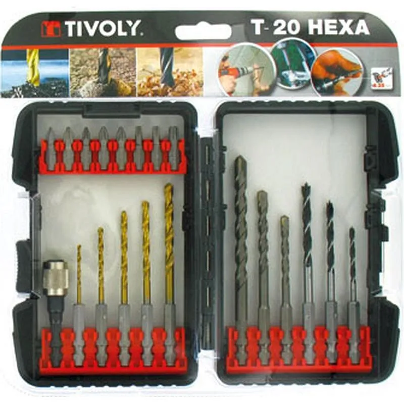 Compra BROCAS MANGO HEXAGONAL + PUNTAS JGO 20 PZAS T20 TIVOLY 11901170043 al mejor precio